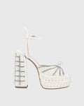 Liviana Rhinestone Pearl Platform Askılı Sandaletler