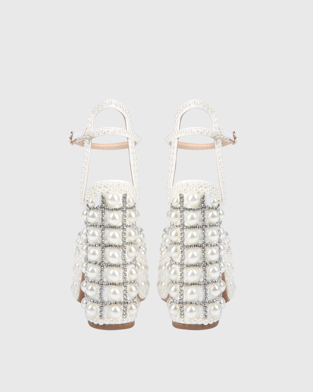 Liviana Rhinestone Pearl Platform Askılı Sandaletler